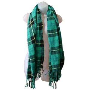 Divided H&M Green Plaid Scarf hole.